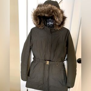 North Face Parka, Forest Green, like New!